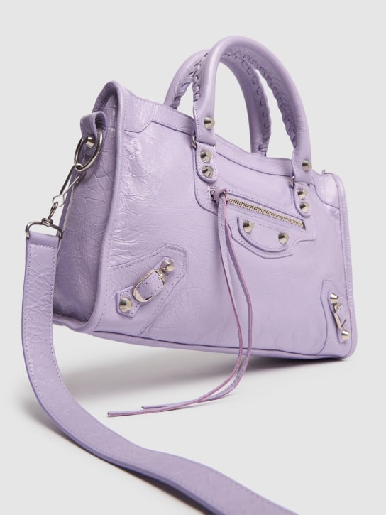 Balenciaga: Small Le City Arena Lamb leather bag - Lilac - men_1 | Luisa Via Roma