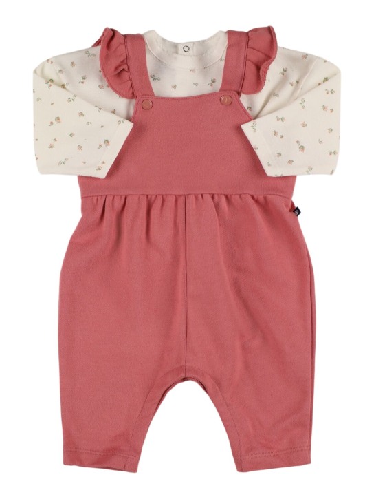 Petit Bateau: Salopette e body in cotone - Rosa/Multi - kids-girls_0 | Luisa Via Roma