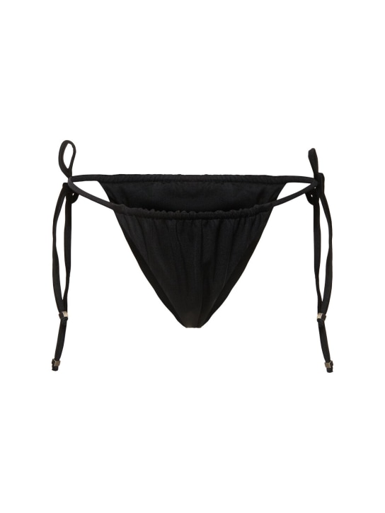 Baobab: Kaia ruched high cut bikini bottom - Black - women_0 | Luisa Via Roma