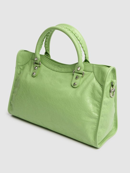 Balenciaga: Medium Le City Arena leather bag - Vert - men_4 | Luisa Via Roma