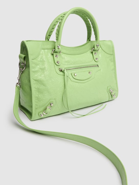 Balenciaga: Medium Le City Arena leather bag - Vert - women_1 | Luisa Via Roma