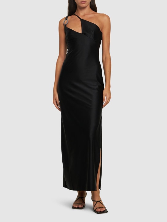 Baobab: Maca one shoulder maxi dress - Black - women_1 | Luisa Via Roma