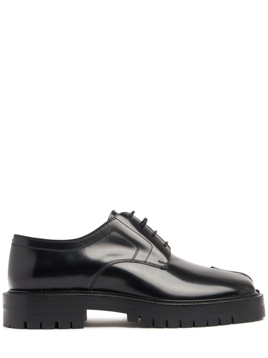 Maison Margiela: County leather lace-up tabi shoes - men_0 | Luisa Via Roma