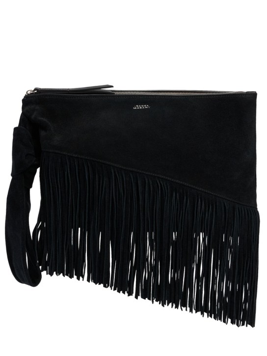 Isabel Marant: Faro suede clutch - Black - women_0 | Luisa Via Roma