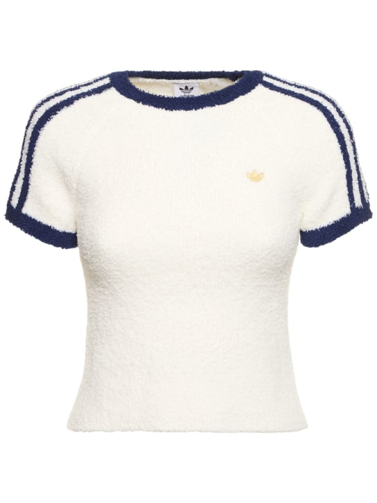 adidas Originals: Knit short sleeve t-shirt - White - women_0 | Luisa Via Roma