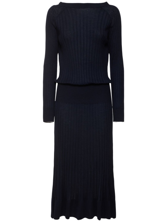 Proenza Schouler: Eden silk & merino knit midi dress - women_0 | Luisa Via Roma