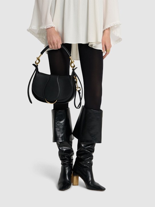 Chloé: Medium Chloe Ride leather shoulder bag - Black - women_1 | Luisa Via Roma