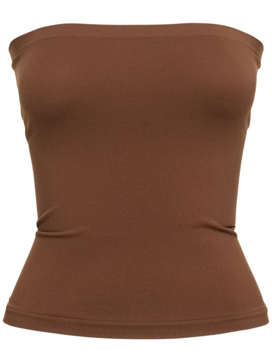 Wolford: Fatal sleeveless tube top - Brown - women_0 | Luisa Via Roma