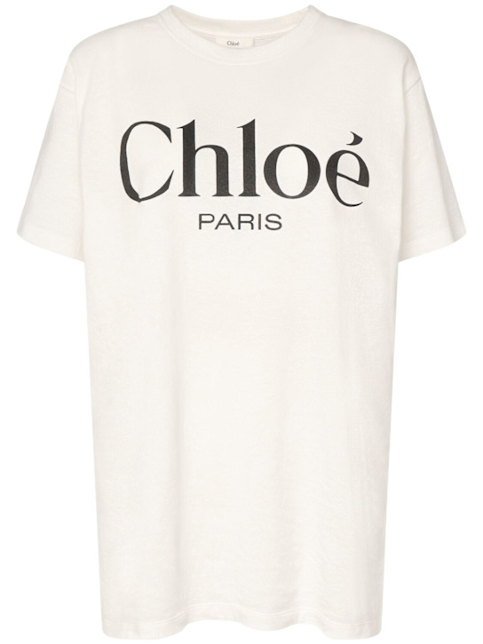 Chloé: Logo jersey t-shirt - women_0 | Luisa Via Roma