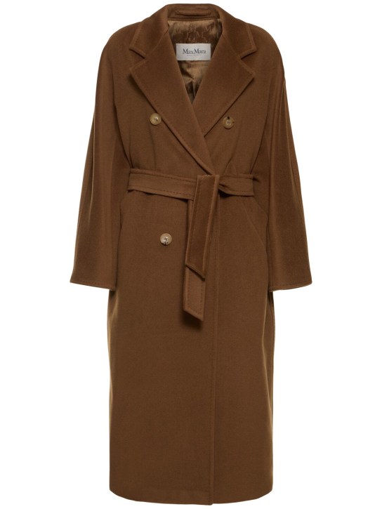 Max Mara: Madame double breasted wool long coat - women_0 | Luisa Via Roma