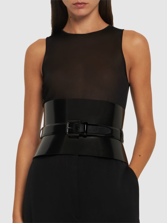 Max Mara: 175 Bustier leather belt - women_1 | Luisa Via Roma