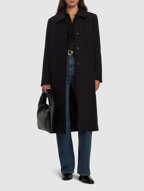 LOW CLASSIC: Wool twill long coat - women_1 | Luisa Via Roma