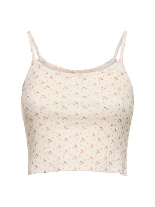 Cou Cou: The Picot Tank organic cotton top - Multicolor - women_0 | Luisa Via Roma