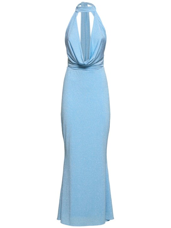 Baobab: Riviere halter neck maxi dress - Light Blue - women_0 | Luisa Via Roma