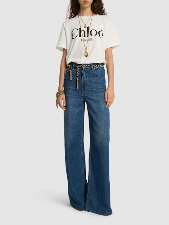 Chloé: Logo jersey t-shirt - women_1 | Luisa Via Roma