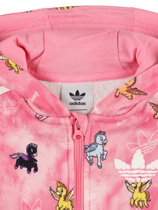 adidas Originals: Walt Disney print cotton hooded romper - Pink - kids-girls_1 | Luisa Via Roma