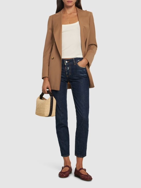 Dsquared2: Jennifer mid rise skinny jeans - Navy - women_1 | Luisa Via Roma