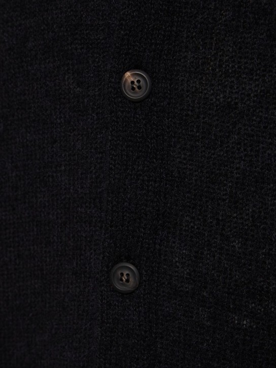 Our Legacy: Evening long-sleeve knit polo cardigan - Black - men_3 | Luisa Via Roma