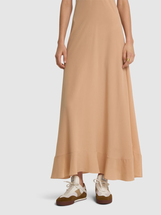 Chloé: Kick lace-up leather low top sneakers - women_1 | Luisa Via Roma