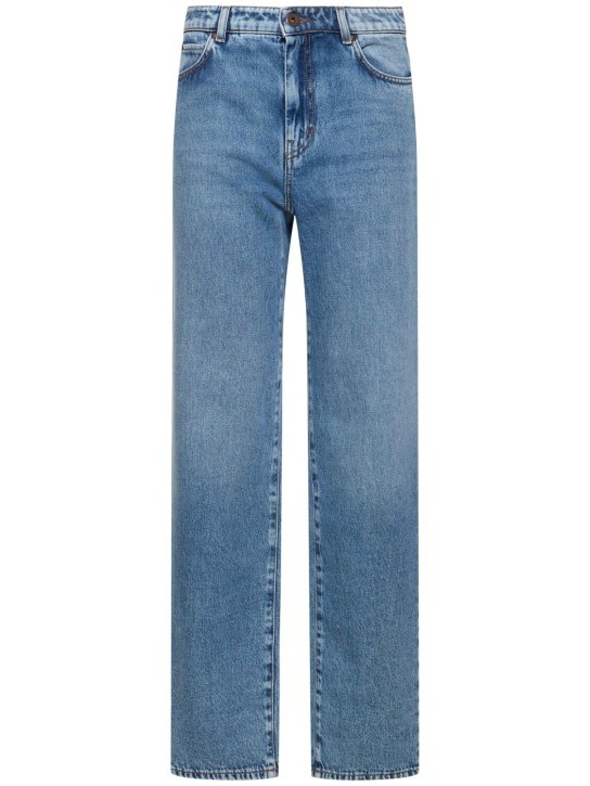 Weekend Max Mara: Loris high rise denim straight jeans - women_0 | Luisa Via Roma