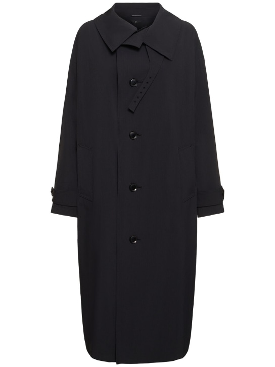 Yohji Yamamoto: Langer Mantel „Matte Weather“ - Schwarz - women_0 | Luisa Via Roma