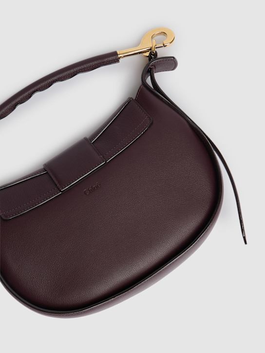 Chloé: Medium Chloe Ride leather shoulder bag - Auburn Red - women_4 | Luisa Via Roma