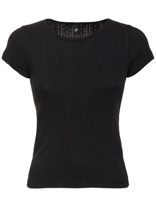 Cou Cou: T-shirt The Baby Tee in cotone organico - Nero - women_0 | Luisa Via Roma