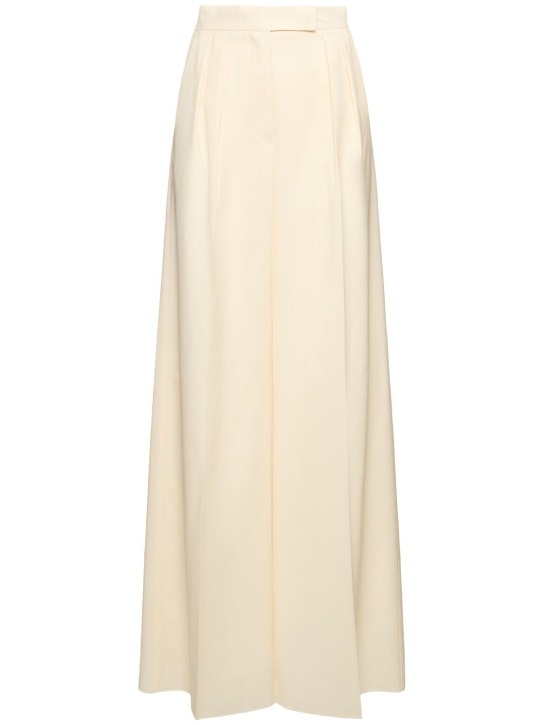 Max Mara: Piombo wool wide pants - women_0 | Luisa Via Roma