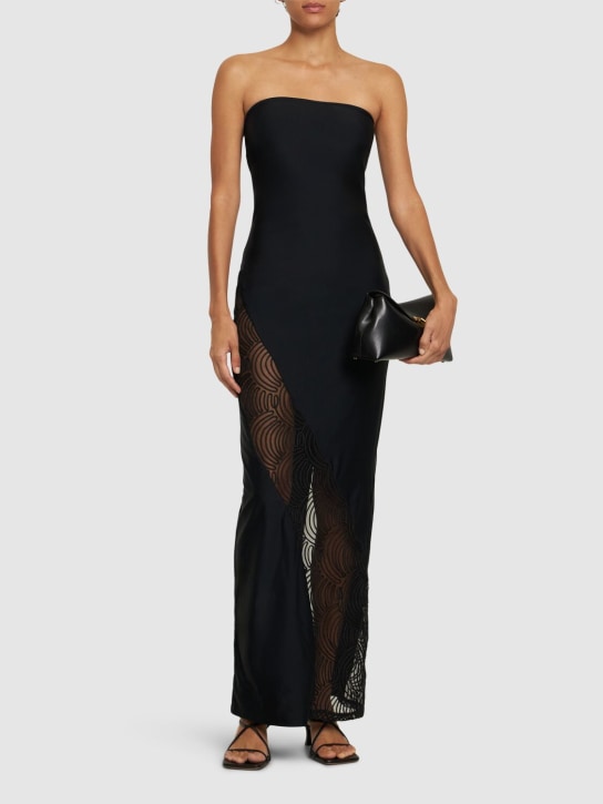 Rotate: Strapless stretch jersey maxi tube dress - Black - women_1 | Luisa Via Roma