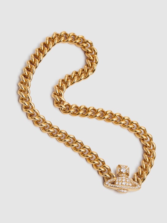Vivienne Westwood: Graziella crystal small choker - Gold/Crystal - women_1 | Luisa Via Roma
