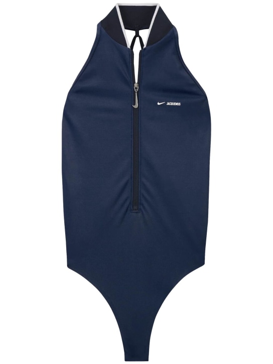 Nike: Jacquemus one piece swimsuit - Obsidian/Silver - women_0 | Luisa Via Roma