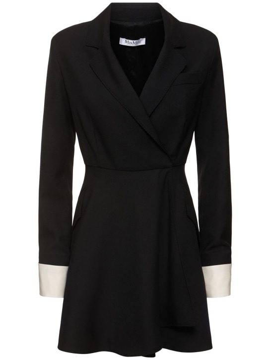 Max Mara: Sella wool gabardine mini dress - women_0 | Luisa Via Roma