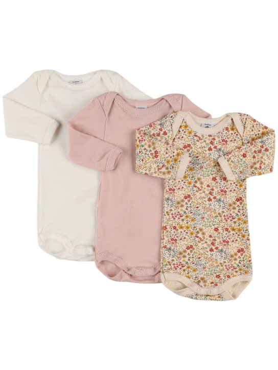 Petit Bateau: Set of 3 printed cotton bodysuits - Multicolor - kids-girls_0 | Luisa Via Roma