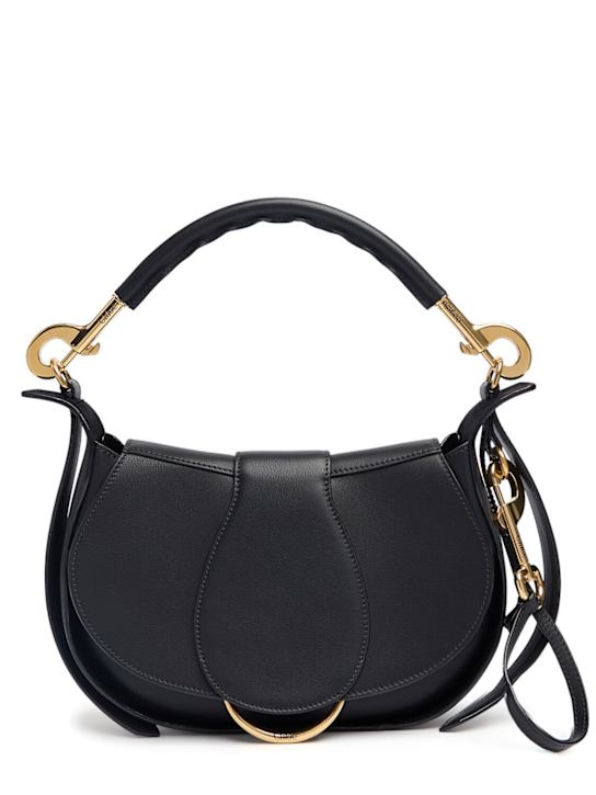 Chloé: Medium Chloe Ride leather shoulder bag - Black - women_0 | Luisa Via Roma