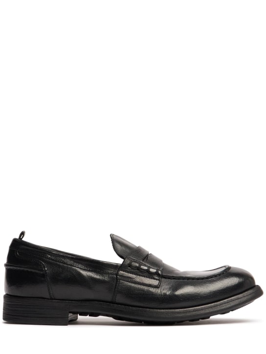 Officine Creative: Chronicle leather loafers - men_0 | Luisa Via Roma