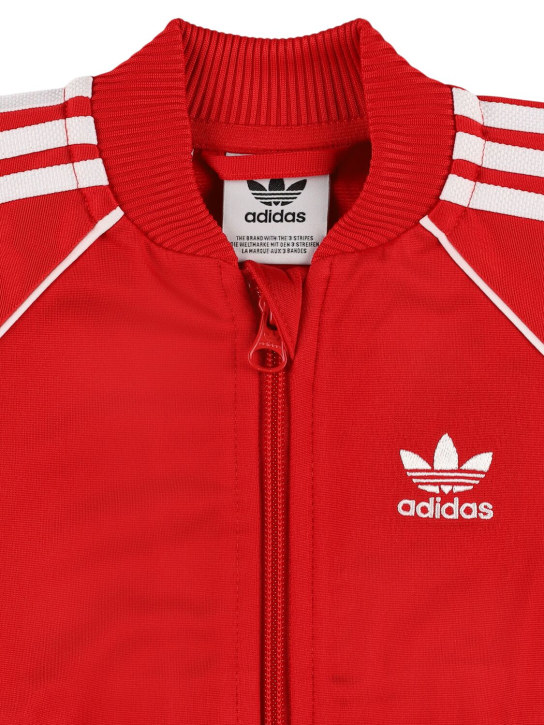 adidas Originals: Recycled poly track jacket & pants - Red - kids-girls_1 | Luisa Via Roma