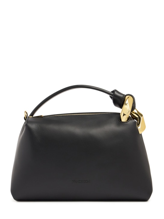 JW Anderson: Corner leather top handle bag - Black - women_0 | Luisa Via Roma