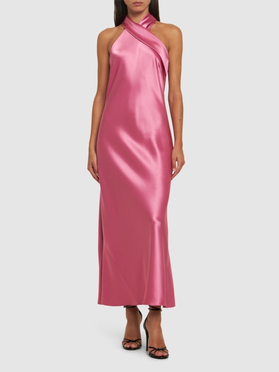 Galvan: Pandora midi halter dress - Pink - women_1 | Luisa Via Roma