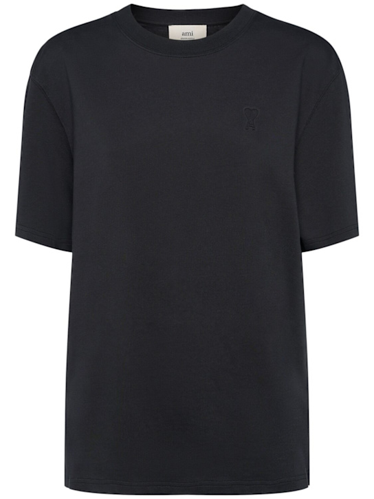 AMI Paris: Adc logo cotton t-shirt - women_0 | Luisa Via Roma