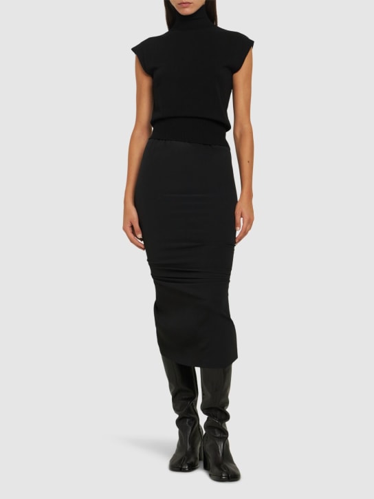 Rick Owens: Viscose blend cap sleeve top - Black - women_1 | Luisa Via Roma