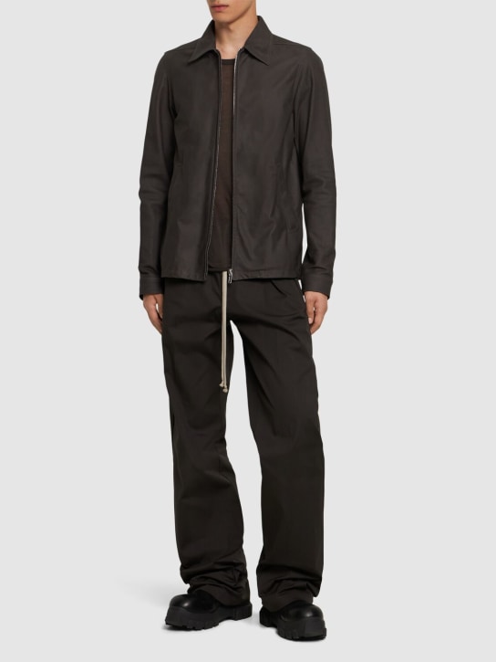 Rick Owens: Brad zip-up leather jacket - men_1 | Luisa Via Roma