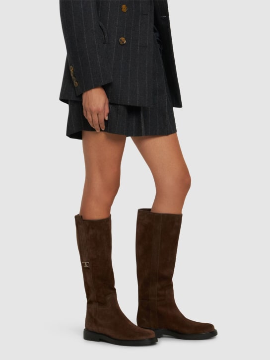 Tod's: スエードロングブーツ 30mm - women_1 | Luisa Via Roma