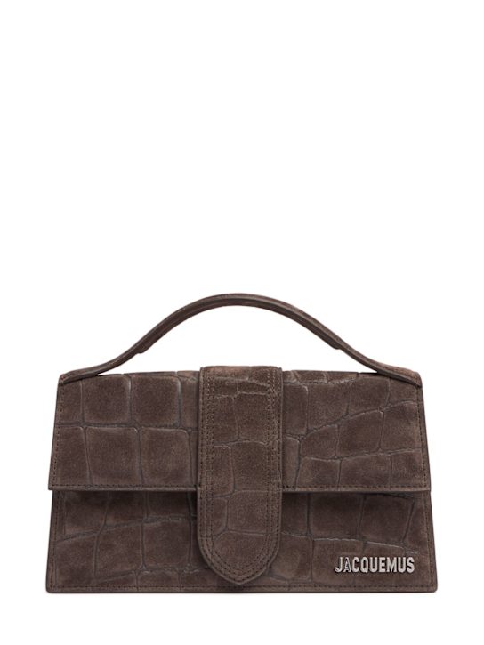 Jacquemus: Le Grand Bambino croc suede bag - women_0 | Luisa Via Roma