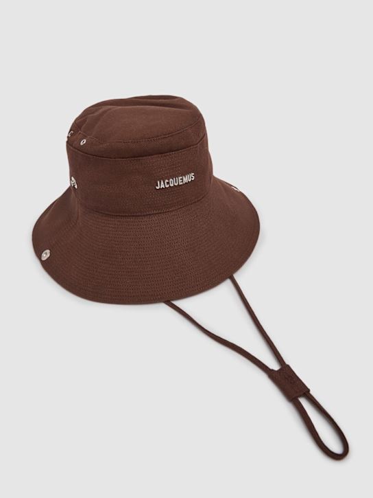 Jacquemus: Le bob de-nimes bucket hat - Brown - men_2 | Luisa Via Roma
