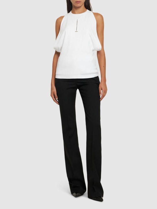 Alexander McQueen: Ribbed cotton top - White - women_1 | Luisa Via Roma