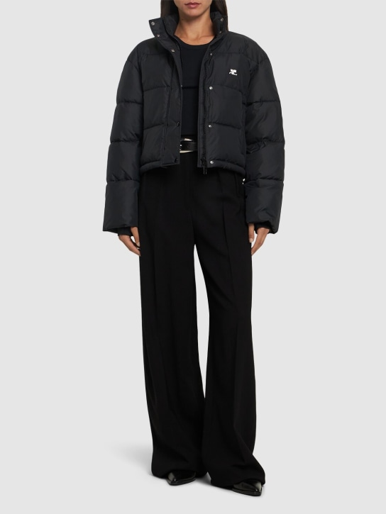 Courreges: AC nylon puffer jacket - Black - women_1 | Luisa Via Roma