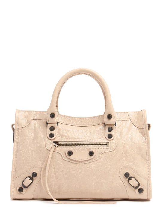 Balenciaga: Small Le City Arena Storico leather bag - Almond - women_0 | Luisa Via Roma