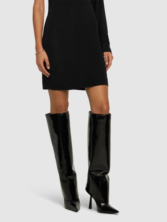Gia Borghini: 100mm Ros31 faux leather tall boots - women_1 | Luisa Via Roma