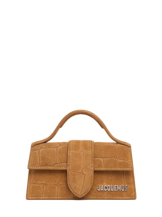 Jacquemus: Le Bambino croc suede top handle bag - women_0 | Luisa Via Roma