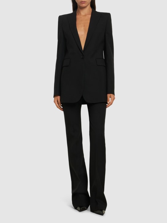 Alexander McQueen: Blazer aus Wollgabardine - Schwarz - women_1 | Luisa Via Roma